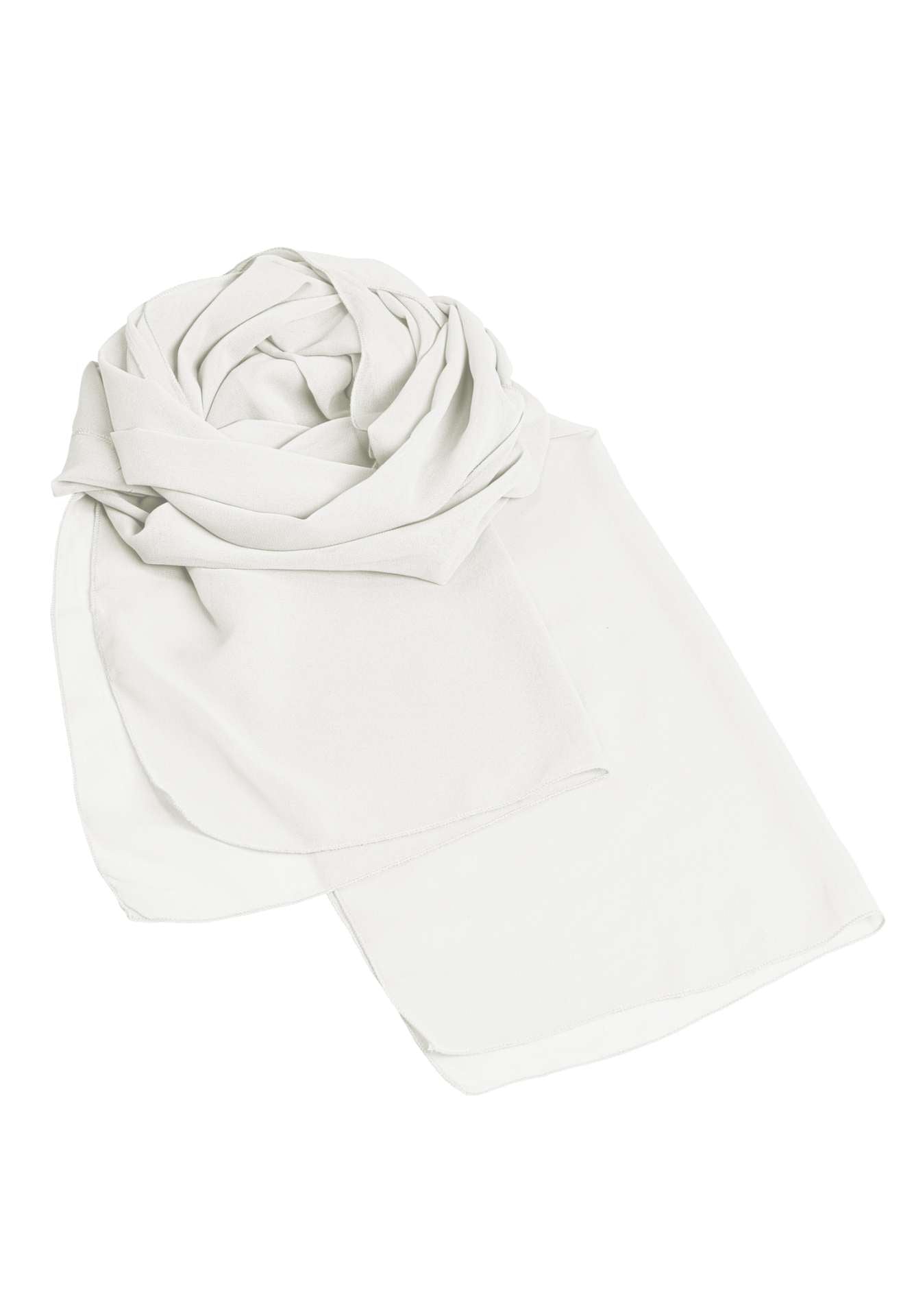 Zarte Chiffon-Stola im geraden Schnitt ivory