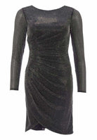 Langärmliges Cocktailkleid mit funkelndem Strassbesatz