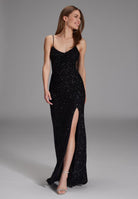 Slipdress mit transparenter Rückenpartie black