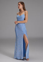 Slipdress mit transparenter Rückenpartie