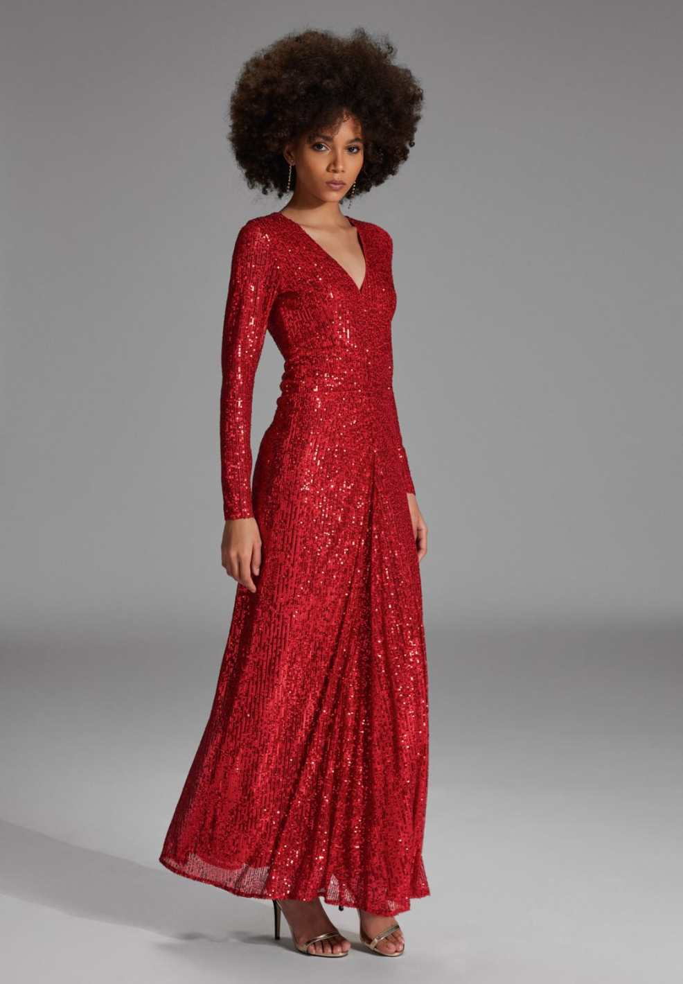 Abendkleid aus elastischem Paillettenstoff