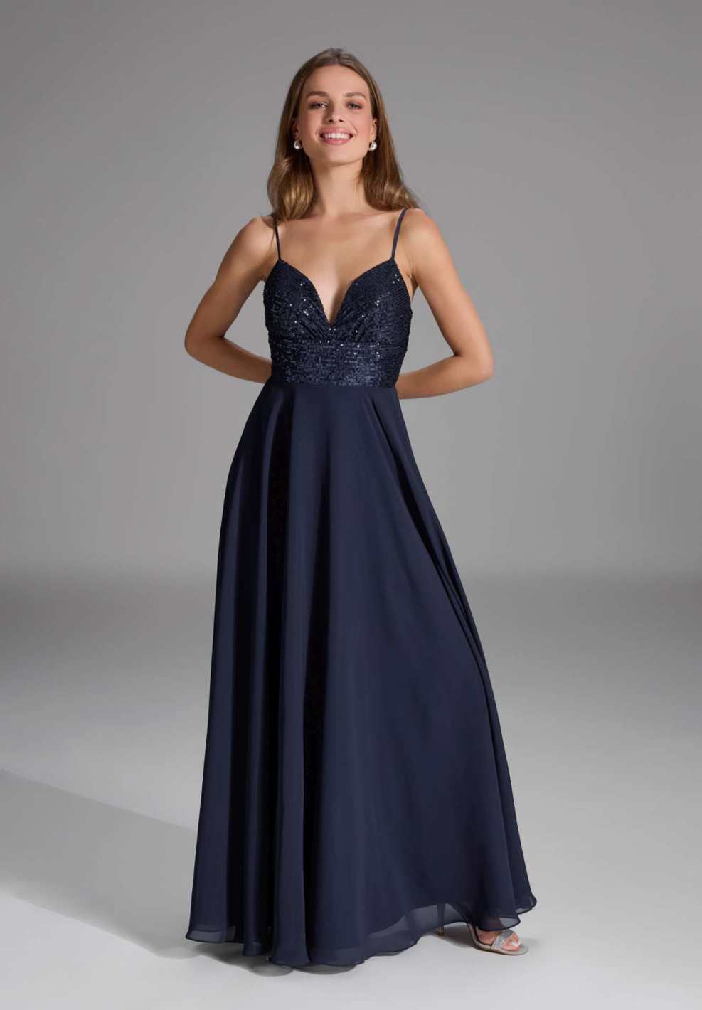 Abendkleid mit Schnür-Oberteil aus Paillette