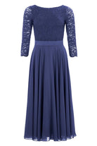 Midikleid mit fließendem Chiffon-Rock