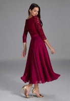 Midikleid mit fließendem Chiffon-Rock
