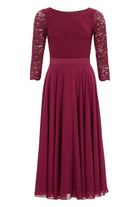 Midikleid mit fließendem Chiffon-Rock