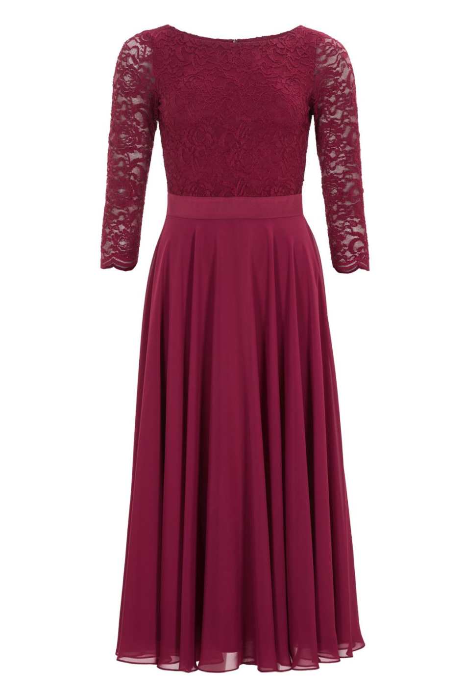 Midikleid mit fließendem Chiffon-Rock