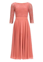 Midikleid mit fließendem Chiffon-Rock
