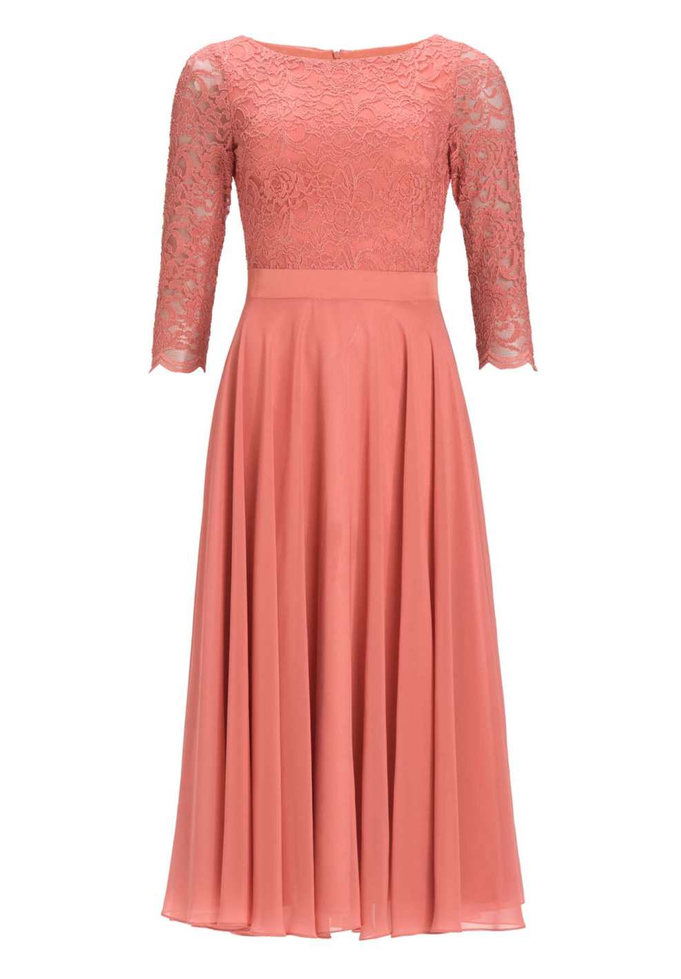 Midikleid mit fließendem Chiffon-Rock
