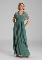 Abendkleid aus Mesh und Spitze mit verschiedenen Bindemöglichkeiten deep slate