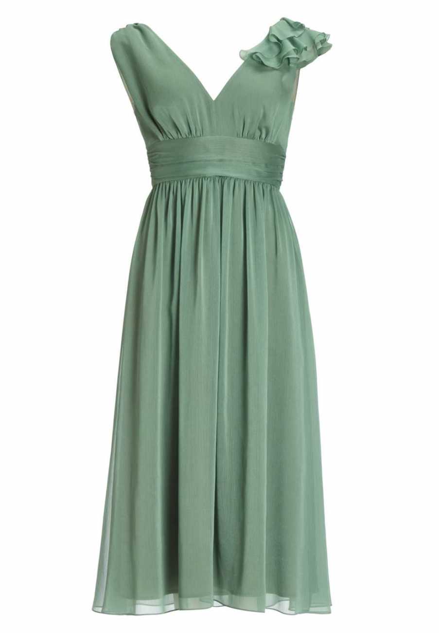 Cocktailkleid aus Crinkle Chiffon mit Volant Detail an der Schulter