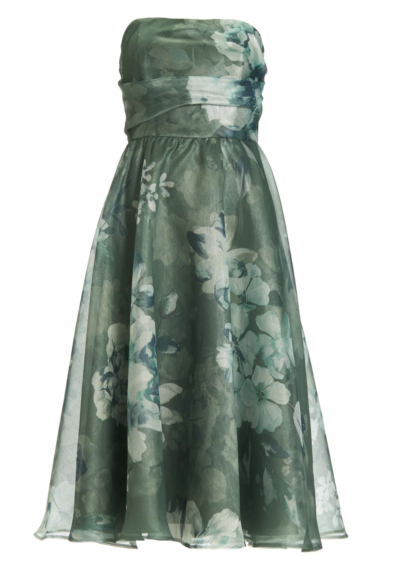 Korsage Kleid aus bedrucktem Organza