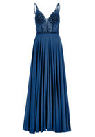 Bodenlanges Chiffonkleid mit tonaler Stickerei