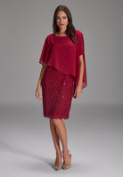 Cocktailkleid mit Überwurf rio red