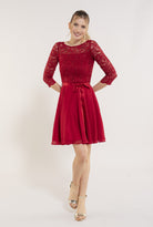 Cocktailkleid aus Paillettenspitze mit Chiffonrock