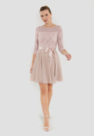 Cocktailkleid aus Paillettenspitze mit Chiffonrock