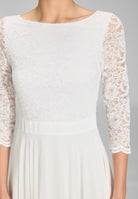 Abendkleid Midi mit Oberteil aus floraler Spitze und Chiffon Rock