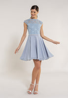 Cocktailkleid mit elastischem Spitzentop