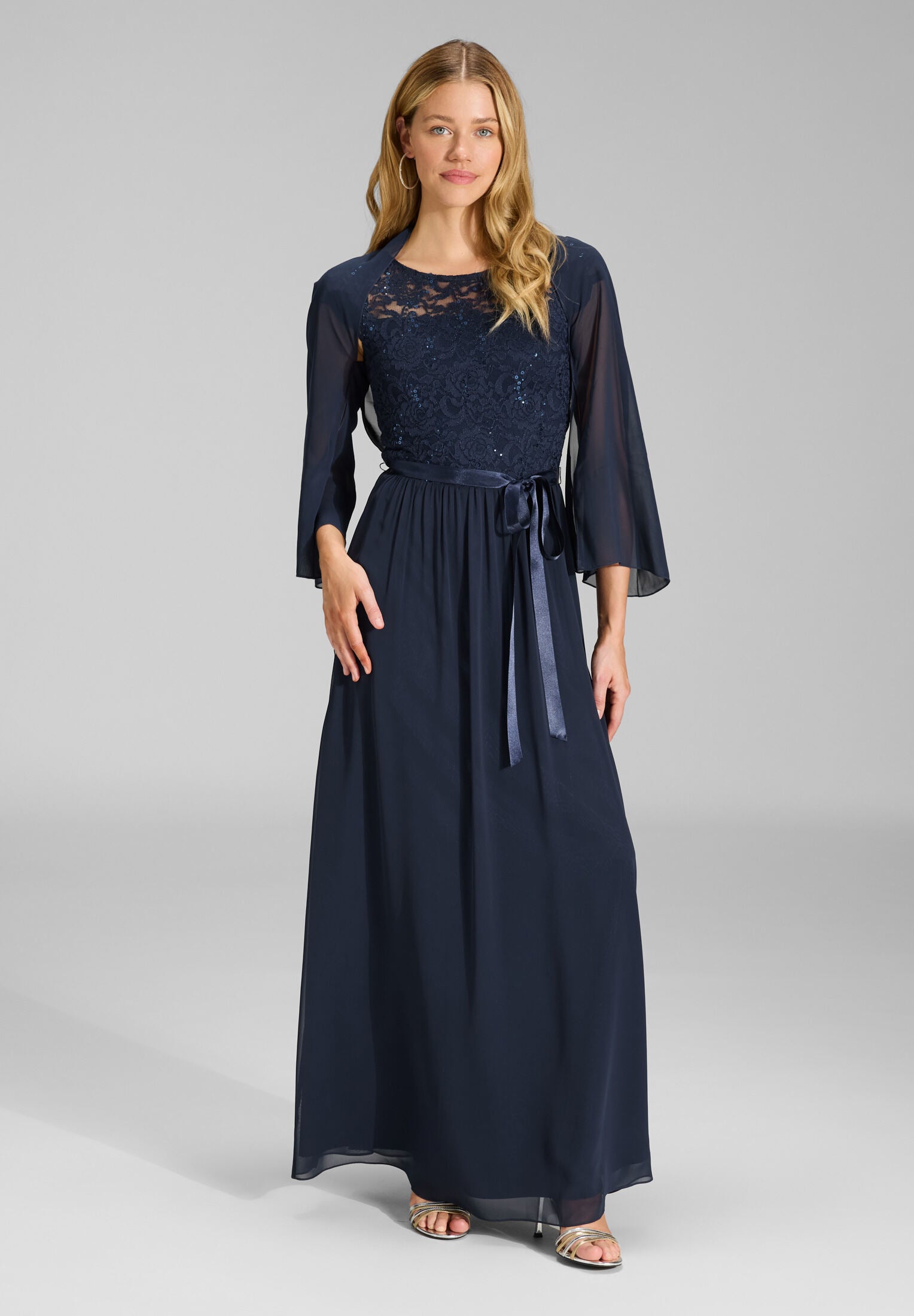 Stola aus Chiffon navy