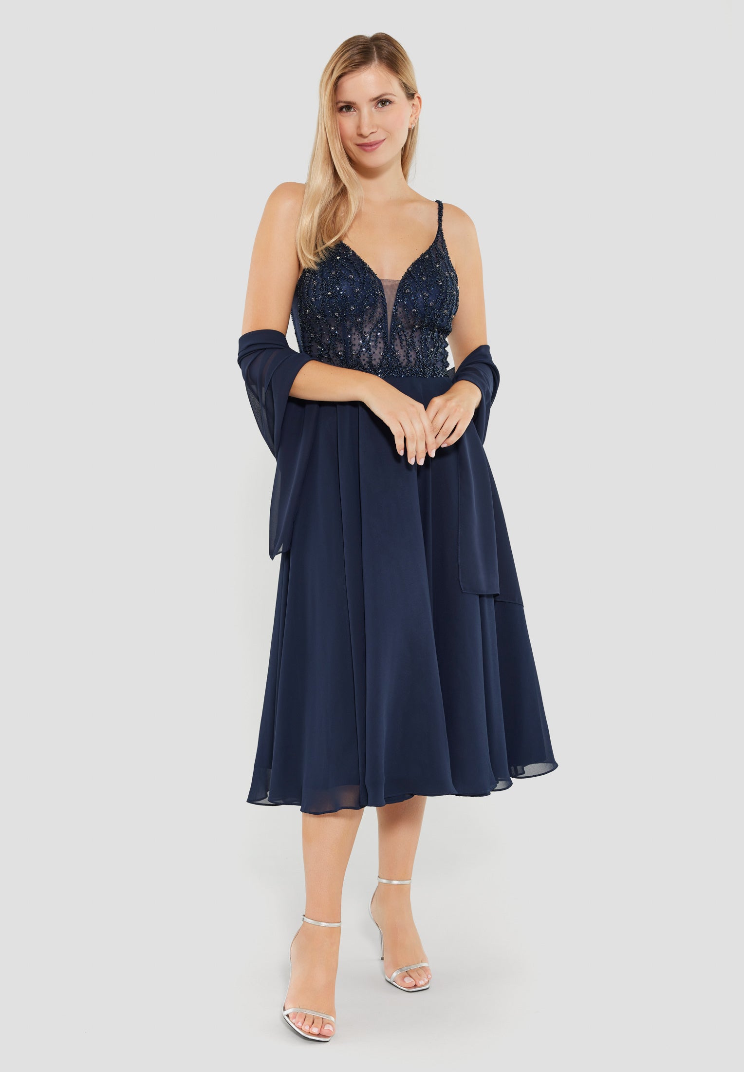 Stola aus Chiffon navy 0