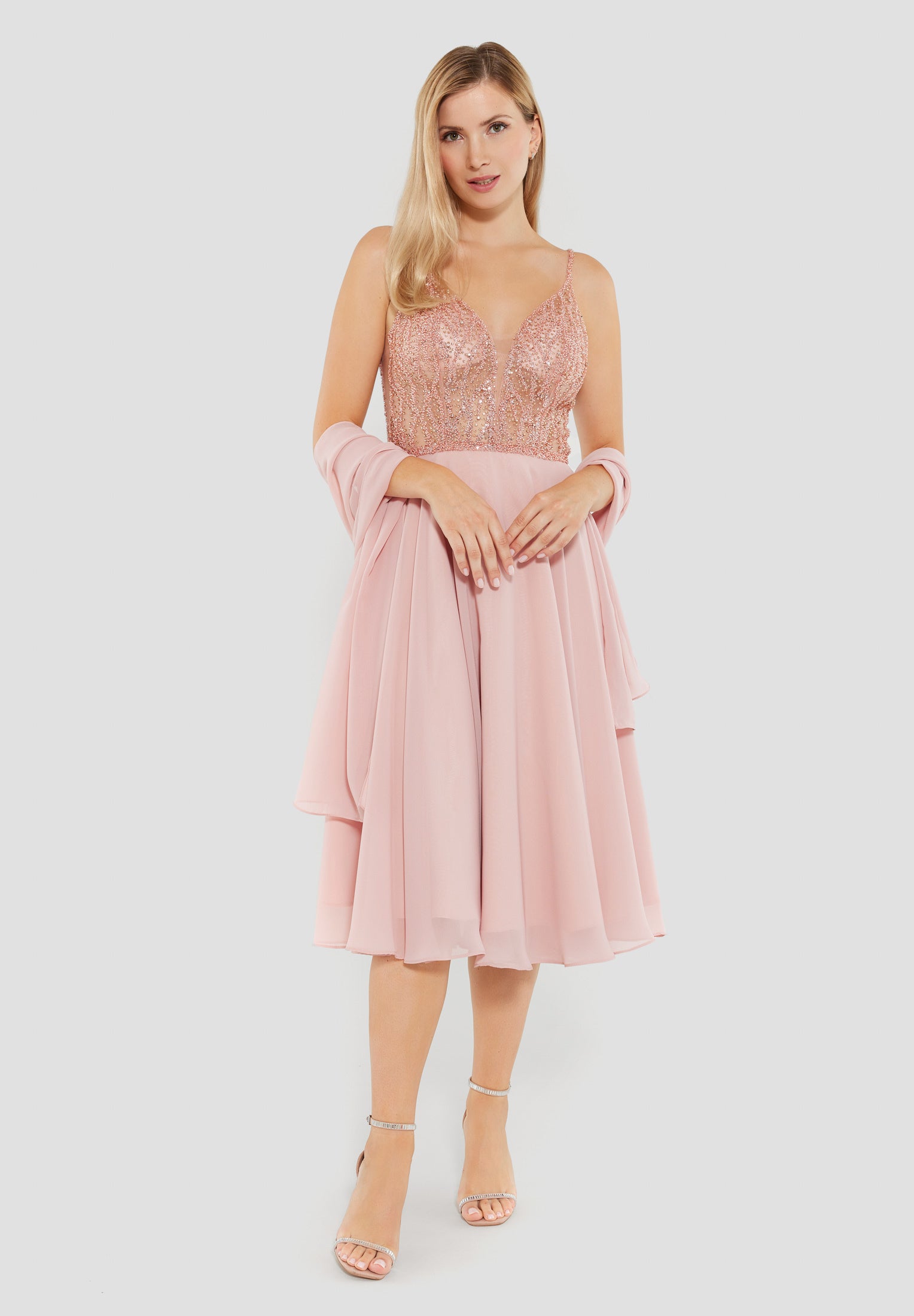 Stola aus Chiffon flamingo pink 0