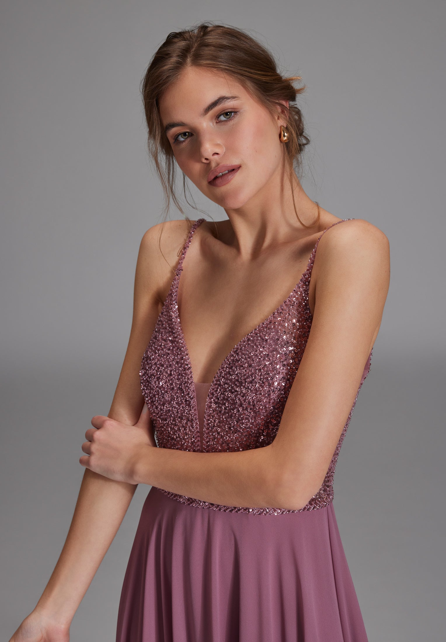 Abendkleid aus Materialmix