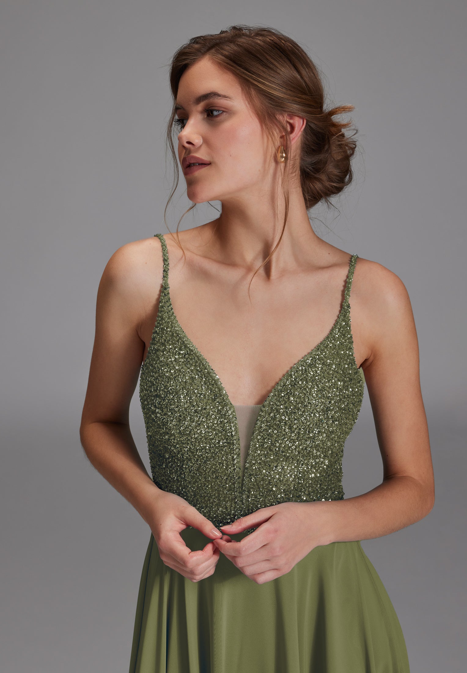 Abendkleid aus Materialmix