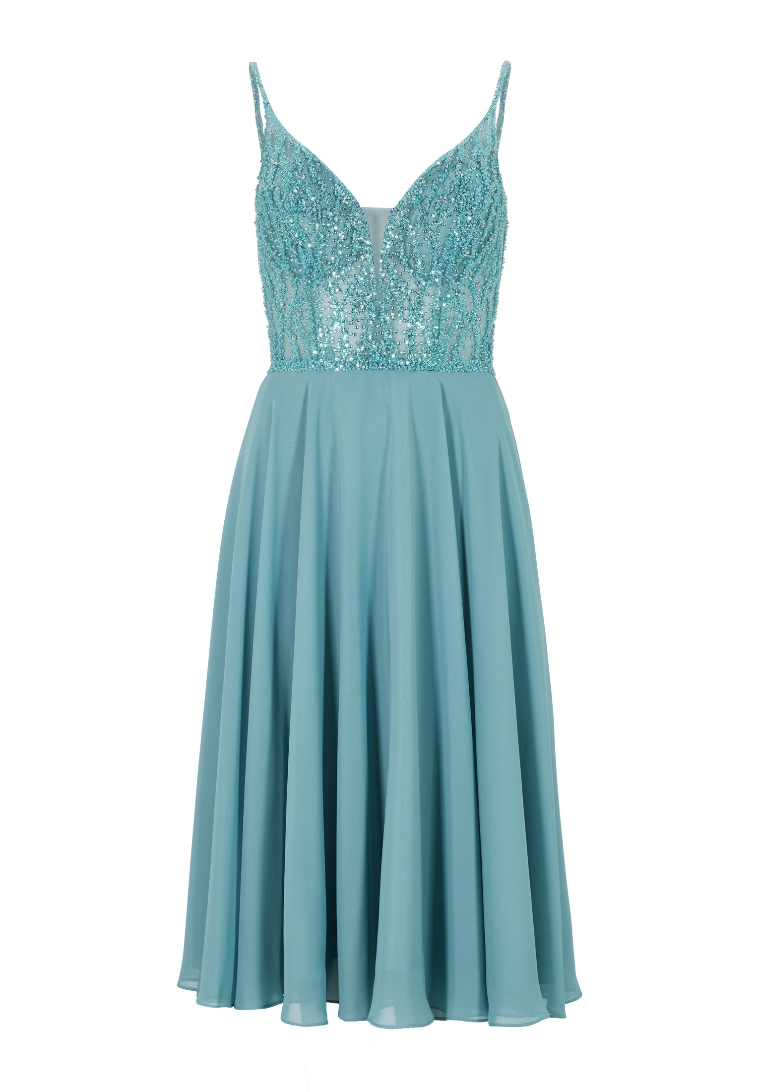 Cocktailkleid aus Materialmix