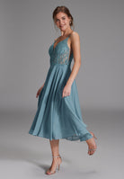 Cocktailkleid aus Materialmix