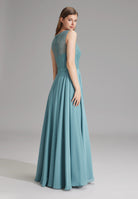 Abendkleid aus Material-Mix