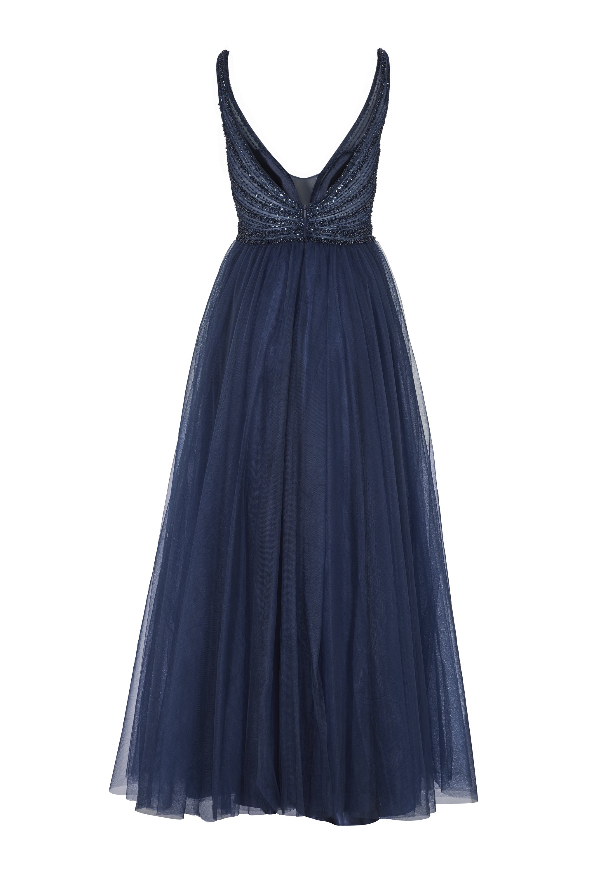 Lange Tüllrobe mit Netzeinsatz