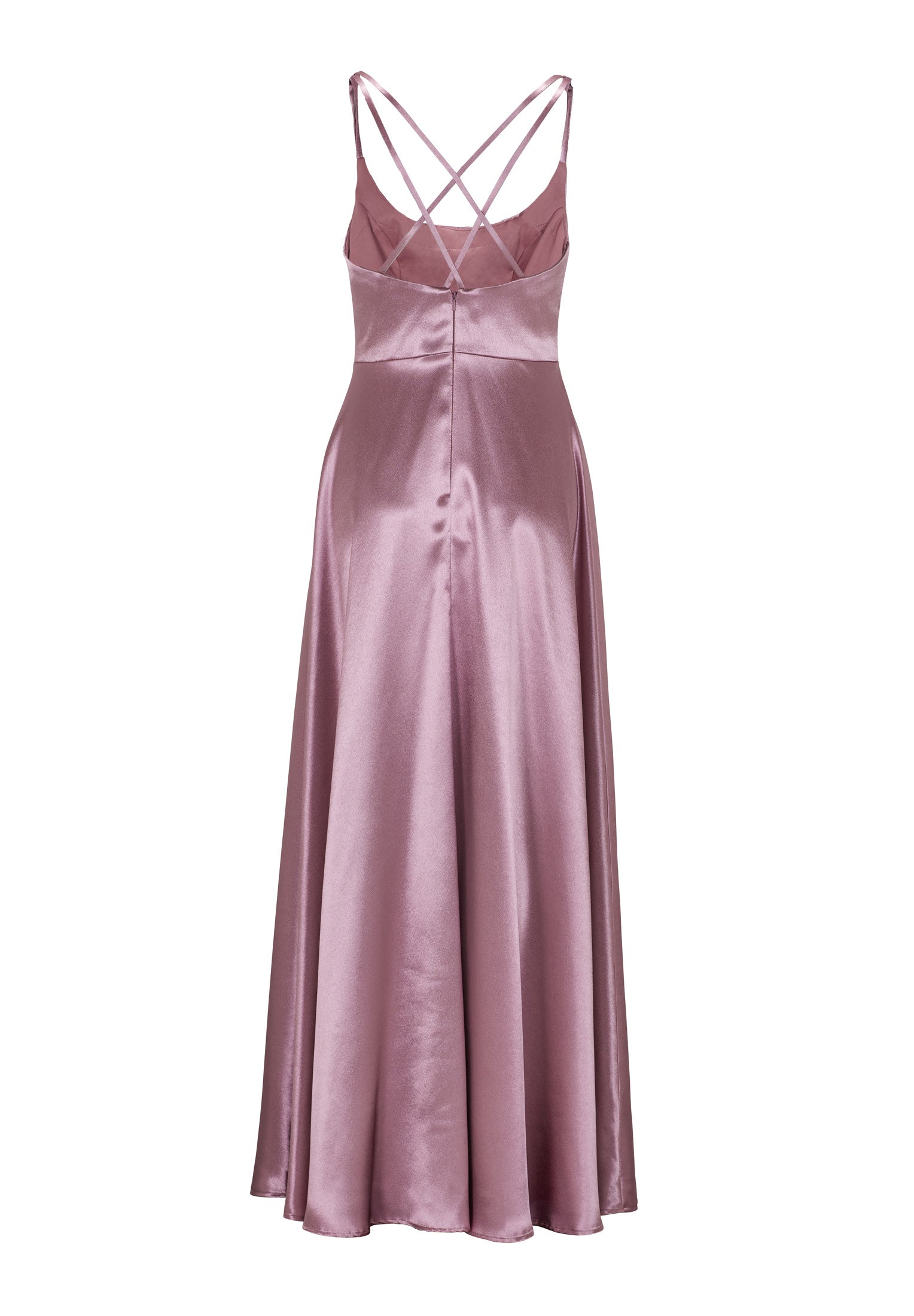 Satin-Abendkleid mit Gehschlitz