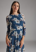 Midilanges Meshkleid mit 3/4-Arm