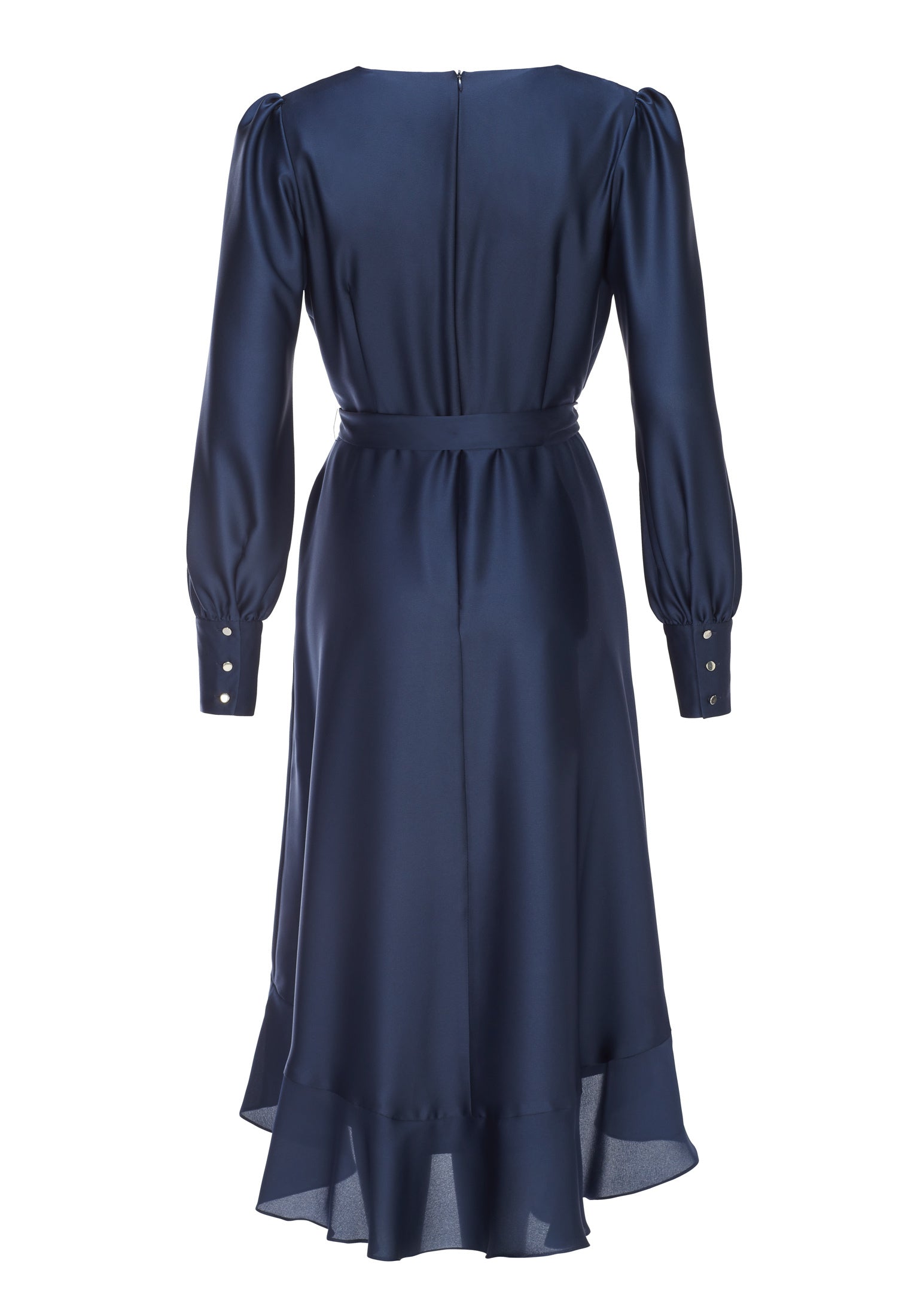 Vokuhila-Kleid mit blusigen Ärmeln