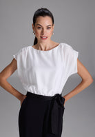 Jumpsuit aus Material-Mix