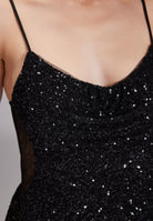 Slipdress mit transparenter Rückenpartie