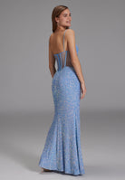 Slipdress mit transparenter Rückenpartie