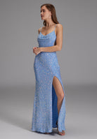 Slipdress mit transparenter Rückenpartie