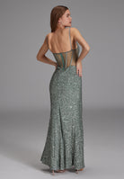 Slipdress mit transparenter Rückenpartie