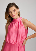 Cocktailkleid aus nachhaltigem Satin mit Volant am Saum