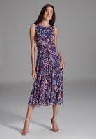 Getupftes Mesh Kleid mit Twist Detail future blue | multi