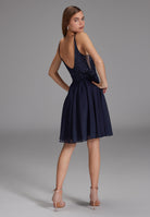 Cocktailkleid aus Material-Mix