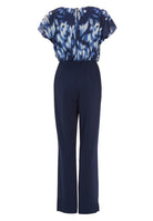 Jumpsuit mit bedrucktem Satin Top und Knoten Detail