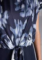 Jumpsuit mit bedrucktem Satin Top und Knoten Detail