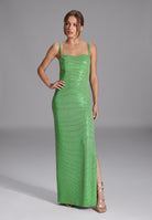 Abendkleid aus glitzerndem Jersey mit Rückendetail