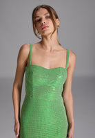 Abendkleid aus glitzerndem Jersey mit Rückendetail