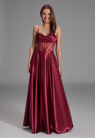 See-through-Corsagenkleid mit Ziersteinen grape wine