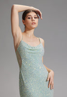 Slipdress mit transparenter Rückenpartie