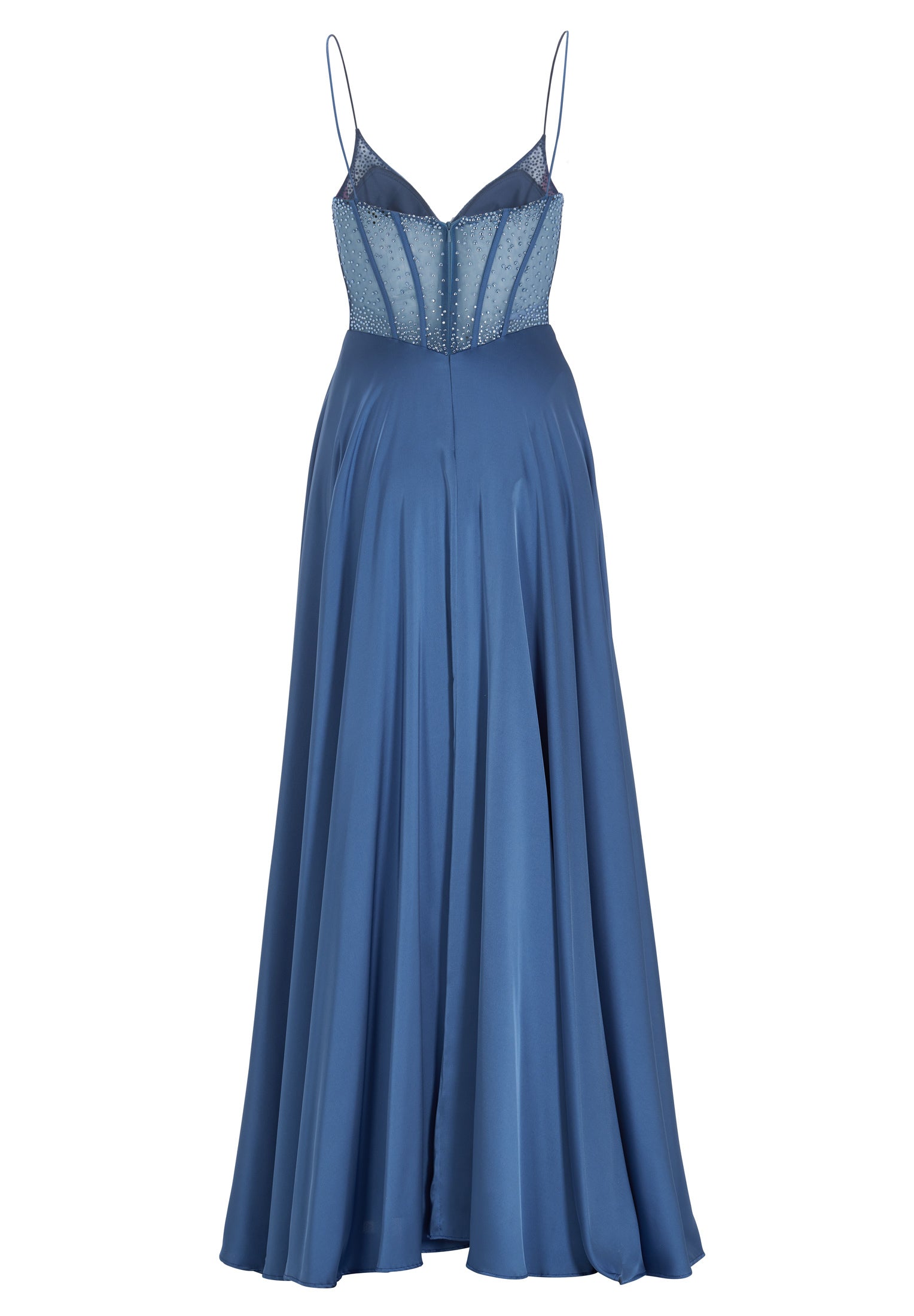 Abendkleid mit Corsagentop und feinen Ziersteinen