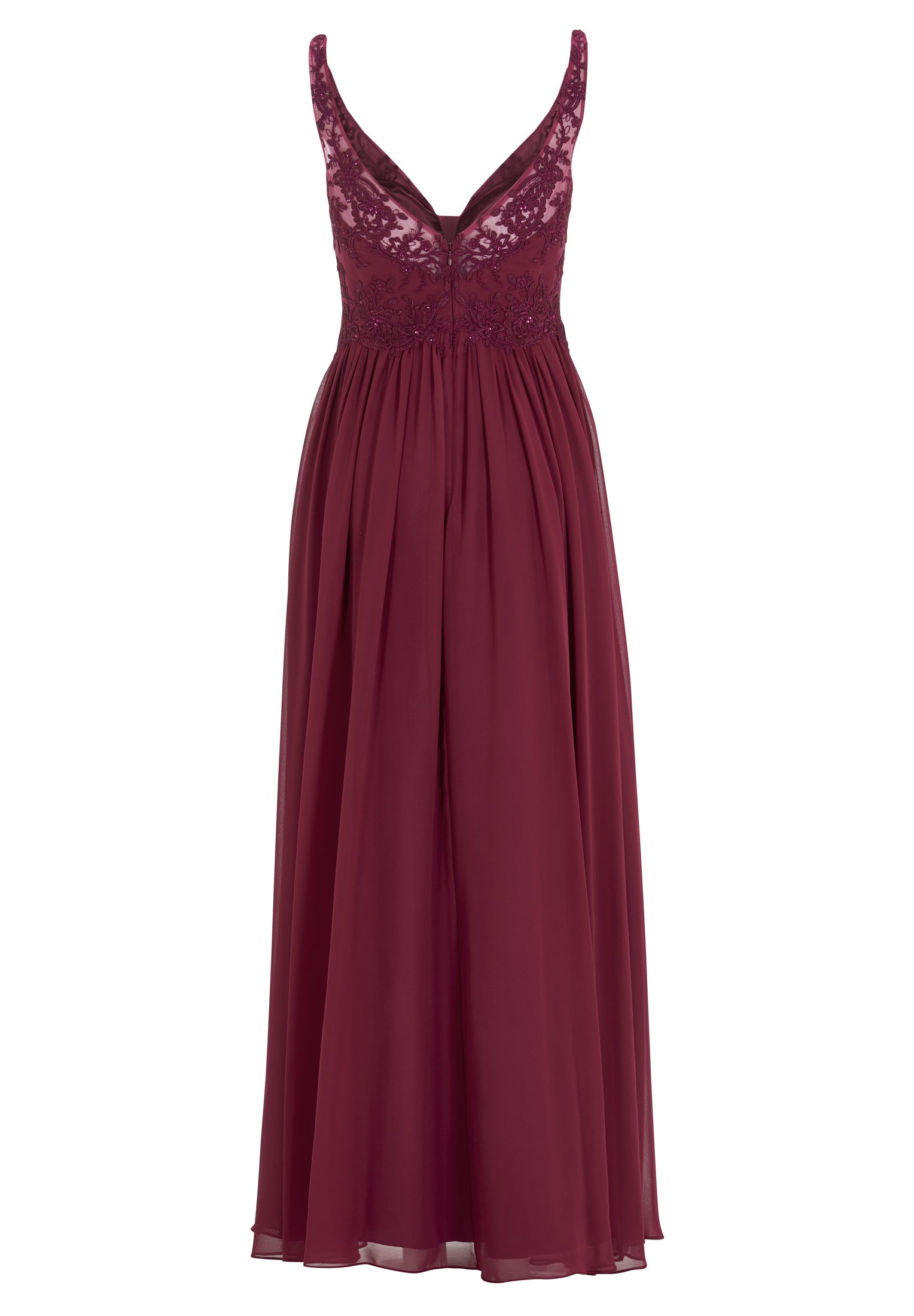 Chiffonkleid mit Spitzenstickerei