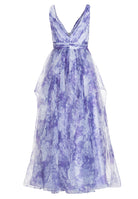 Organza Printkleid mit Volants